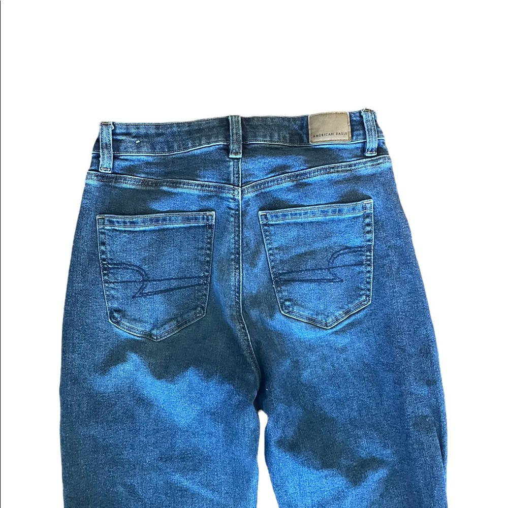 American Eagle light wash high waist mom denim blue jean size 6 - Picture 7 of 11